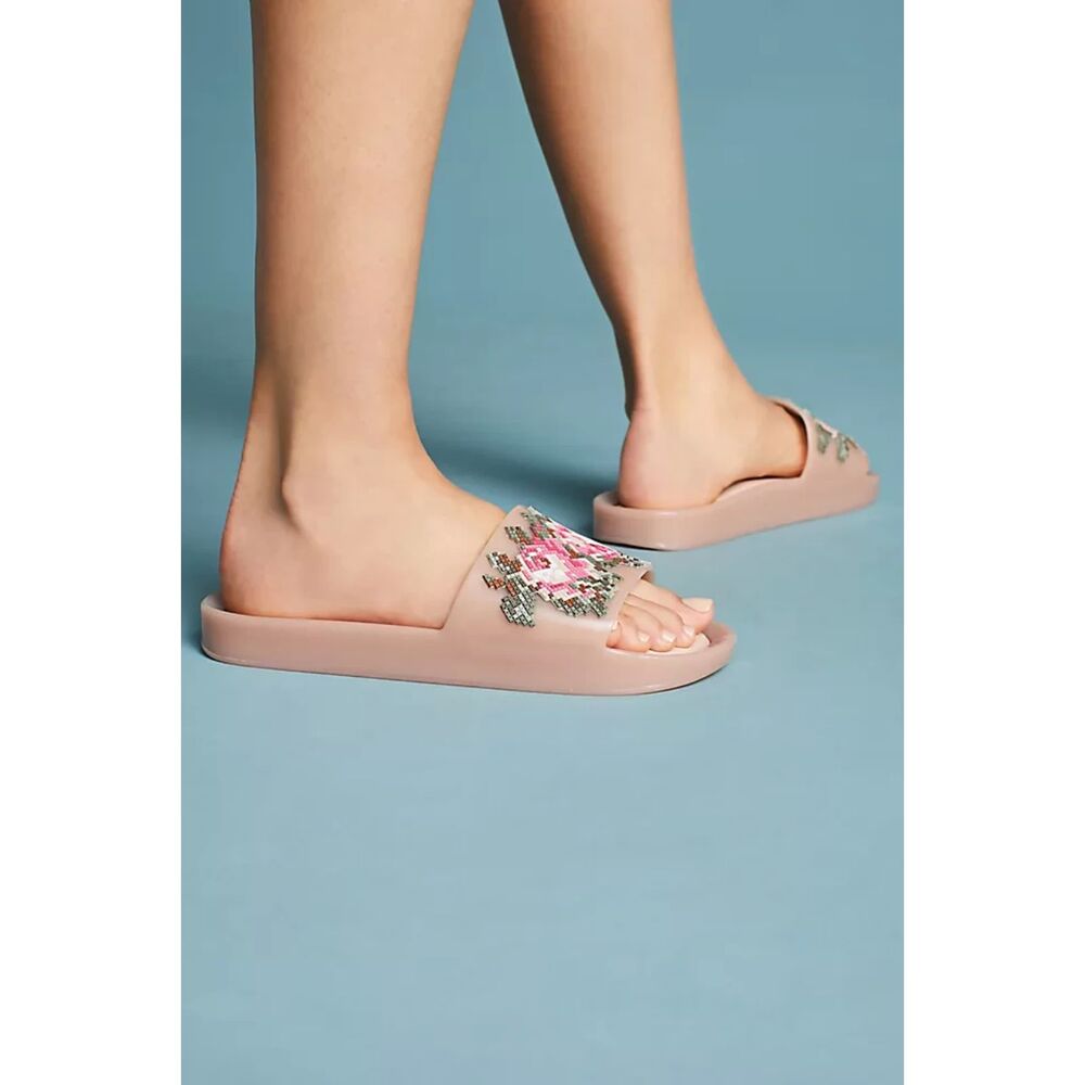 NEW melissa Women Caibatte Dusty Rose Beach Slide Sandals - Picture 3 of 7